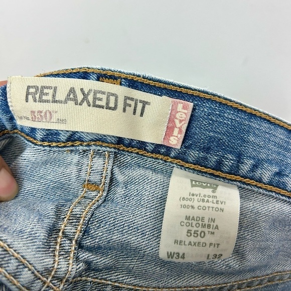 VINTAGE LEVI’S 550 90s Y2K Men’s RELAXED FIT DENIM JEANS RED TAB SIZE 34X32 - Picture 10 of 12